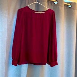 J Crew deep pink tunic blouse in M EUC